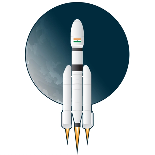 Space Explorers Theme ISRO Rocket Transparent Sticker